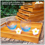 Jepara teakwood WOODEN TRAY baki nampan kayu jati MEDIUM 35x26x4cm weight +/-800g